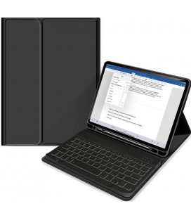 Juodas atverčiamas dėklas + klaviatūra Apple iPad Mini 6 2021 planšetei "Tech-Protect SC Pen + Keyboard"