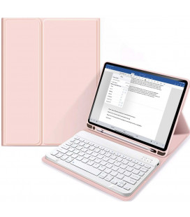 Rožinis atverčiamas dėklas + klaviatūra Apple iPad Mini 6 2021 planšetei "Tech-Protect SC Pen + Keyboard"
