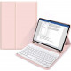 Rožinis atverčiamas dėklas + klaviatūra Apple iPad Air 4 2020 / 5 2022 planšetei "Tech-Protect SC Pen + Keyboard"
