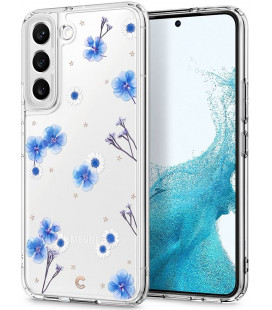 Dėklas su gėlėmis Samsung Galaxy S22 telefonui "Spigen Cyrill Cecile Blue Spring"