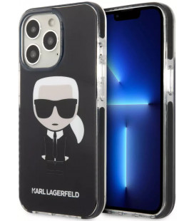 Juodas dėklas Apple iPhone 13 Pro telefonui "Karl Lagerfeld TPE Full Body Ikonik Case"