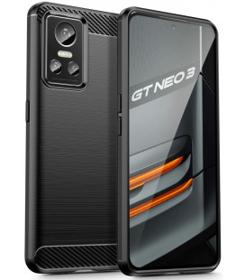 Juodas dėklas Realme GT Neo 3 telefonui "Tech-Protect TPUCarbon"