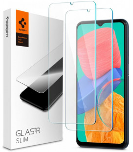 Apsauginis grūdintas stiklas Samsung Galaxy M23 5G / M33 5G telefonui "Spigen Glas.TR Slim 2-Pack"