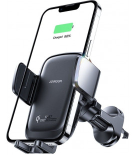 Juodas automobilinis telefono laikiklis su 15w belaidžio krovimo funkcija "Joyroom JR-ZS243 Air Vent"