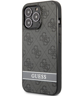 Pilkas dėklas Apple iPhone 13 Pro Max telefonui "Guess PU 4G Stripe Case"