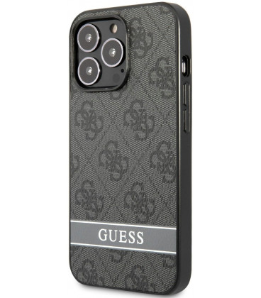 Pilkas dėklas Apple iPhone 13 Pro telefonui "Guess PU 4G Stripe Case"