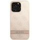 Rožinis dėklas Apple iPhone 13 Pro telefonui "Guess PU 4G Stripe Case"