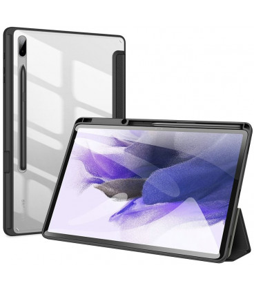 Juodas atverčiamas dėklas Samsung Galaxy Tab S7 FE / S7 Plus / S8 Plus planšetei "Dux Ducis Toby"