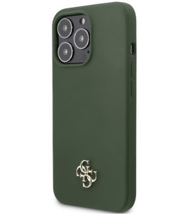 Žalias dėklas Apple iPhone 13 Pro telefonui "Guess 4G Silicone Metal Logo Case"