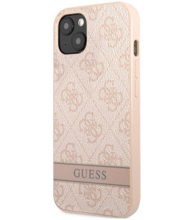 Rožinis dėklas Apple iPhone 13 telefonui "Guess PU 4G Stripe Case"