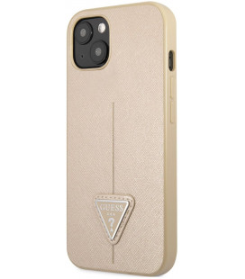 Geltonas dėklas Apple iPhone 13 telefonui "Guess PU Saffiano Triangle Case"