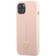 Rožinis dėklas Apple iPhone 13 telefonui "Guess Silicone Line Triangle Case"