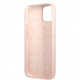 Rožinis dėklas Apple iPhone 13 telefonui "Guess Silicone Line Triangle Case"