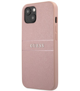 Rožinis dėklas Apple iPhone 13 telefonui "Guess PU Leather Saffiano Case"