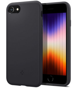 Juodas silikoninis dėklas Apple iPhone 7 / 8 / SE 2020 / SE 2022 telefonui "Spigen Silicone Fit"