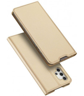 Auksinės spalvos atverčiamas dėklas Samsung Galaxy A32 4G / LTE telefonui "Dux Ducis Skin Pro"