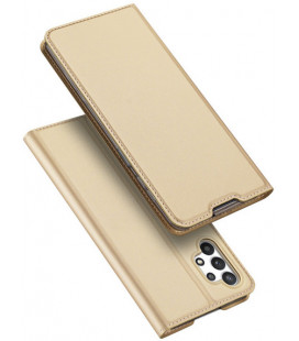 Auksinės spalvos atverčiamas dėklas Samsung Galaxy A32 5G telefonui "Dux Ducis Skin Pro"