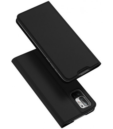 Juodas atverčiamas dėklas Xiaomi Poco M3 Pro / Redmi Note 10 5G telefonui "Dux Ducis Skin Pro"