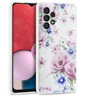 Baltas dėklas Samsung Galaxy A13 4G telefonui "Tech-protect Mood Blossom"