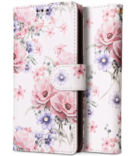 Atverčiamas dėklas Samsung Galaxy M23 5G telefonui "Tech-protect Wallet Bloom Flower"