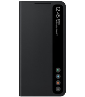 Originalus tamsiai pilkas atverčiamas dėklas "Clear View Cover" Samsung Galaxy S21 FE telefonui "EF-ZG990CBE"