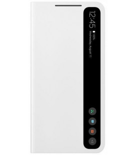 Originalus baltas atverčiamas dėklas "Clear View Cover" Samsung Galaxy S21 FE telefonui "EF-ZG990CWE"