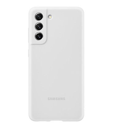 Originalus baltas dėklas "Silicone Cover" Samsung Galaxy S21 FE telefonui "EF-PG990TWE"