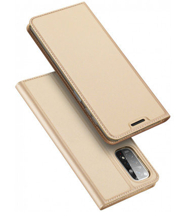 Auksinės spalvos atverčiamas dėklas Xiaomi Redmi Note 11 4G / 11S telefonui "Dux Ducis Skin Pro"