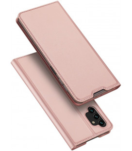 Rausvai auksinės spalvos atverčiamas dėklas Samsung Galaxy A13 4G telefonui "Dux Ducis Skin Pro"