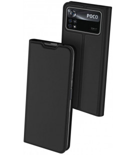 Juodas atverčiamas dėklas Xiaomi Poco X4 Pro 5G telefonui "Dux Ducis Skin Pro"