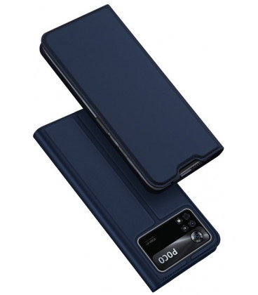 Mėlynas atverčiamas dėklas Xiaomi Poco X4 Pro 5G telefonui "Dux Ducis Skin Pro"