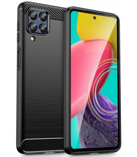 Juodas dėklas Samsung Galaxy M53 5G telefonui "Tech-Protect TPUCarbon"