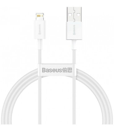 Baltas USB - Lightning laidas 200cm 2.4A "Baseus CALYS-C02 Superior Fast Charging"