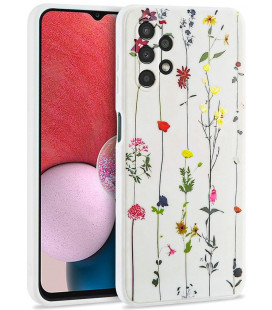 Baltas dėklas Samsung Galaxy A13 4G telefonui "Tech-Protect Mood Garden White"
