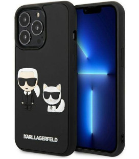 Juodas dėklas Apple iPhone 13 Pro telefonui "Karl Lagerfeld and Choupette 3D Case"