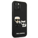 Juodas dėklas Apple iPhone 13 Mini telefonui "Karl Lagerfeld and Choupette 3D Case"