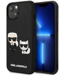 Juodas dėklas Apple iPhone 13 Mini telefonui "Karl Lagerfeld and Choupette 3D Case"