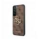 Guess PU 4G Metal Logo Case for Samsung Galaxy S22 Brown