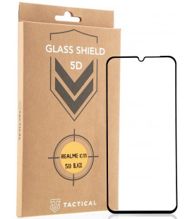 Juodas apsauginis grūdintas stiklas Realme C11 2021 telefonui "Tactical Glass Shield 5D"