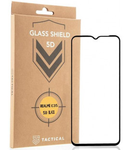 Juodas apsauginis grūdintas stiklas Realme C35 telefonui "Tactical Glass Shield 5D"