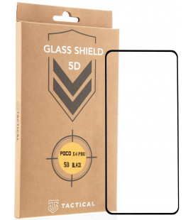 Juodas apsauginis grūdintas stiklas Xiaomi Poco X4 Pro 5G telefonui "Tactical Glass Shield 5D"