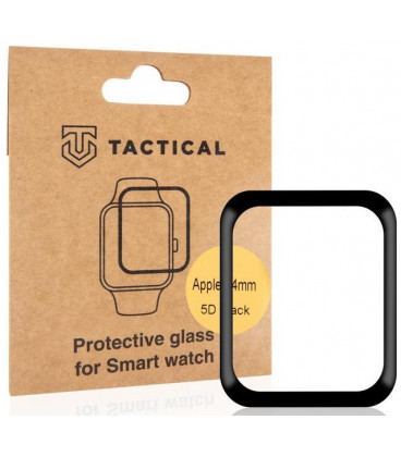 Juodas apsauginis grūdintas stiklas Apple Watch 4 / 5 / 6 / SE 44mm telefonui "Tactical Glass Shield 5D"