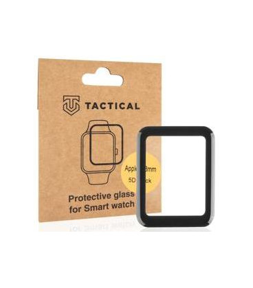 Juodas apsauginis grūdintas stiklas Apple Watch 1 / 2 / 3 38mm telefonui "Tactical Glass Shield 5D"