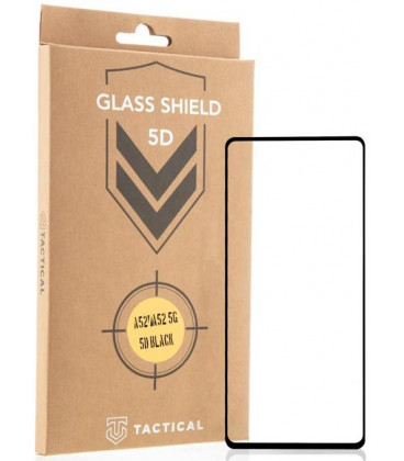 Juodas apsauginis grūdintas stiklas Samsung Galaxy A52 / A52 5G / A52s 5G / A53 5G telefonui "Tactical Glass Shield 5D"