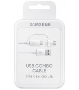 Originalus baltas Samsung USB - MicroUSB + Type C laidas "EP-DG930DWE"