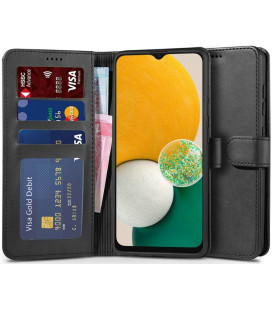 Juodas atverčiamas dėklas Samsung Galaxy A13 5G / A04s telefonui "Tech-Protect Wallet"