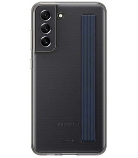 Originalus pilkas dėklas "Clear Strap Cover" Samsung Galaxy S21 FE telefonui "EF-XG990CBE"