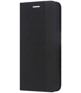 Juodas atverčiamas dėklas Xiaomi Redmi Note 10 5G / Poco M3 Pro 5G telefonui "Smart Senso"