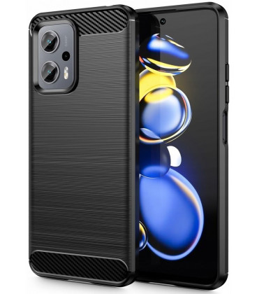 Juodas dėklas Xiaomi Poco X4 GT telefonui "Tech-Protect TPUCarbon"
