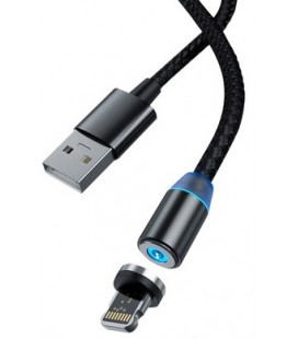 Juodas magnetinis laidas USB - Lightning 100cm 2.1A "Devia Gracious Magnetic"